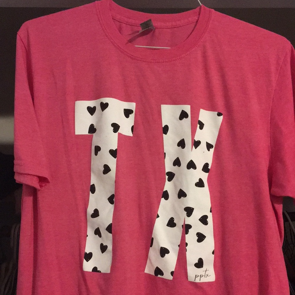 Texas t shirt TX with hearts